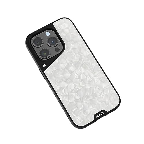 Mous Hülle für iPhone 15 Pro Max MagSafe Kompatibel Case - Limitless 5.0 - Weiße Acetat - Handyhülle iPhone 15 Pro Max Case - Schutzhuelle