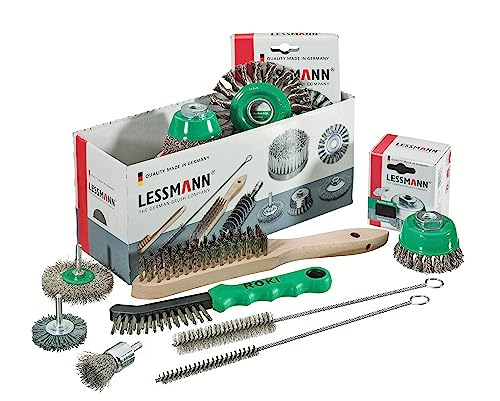 Lessmann Kennlern-Box (11-teilig, aus Edelstahl, mit vielen verschiedenen Bürsten, für jeden Einsatz, jeweils eine Bürste) 499901