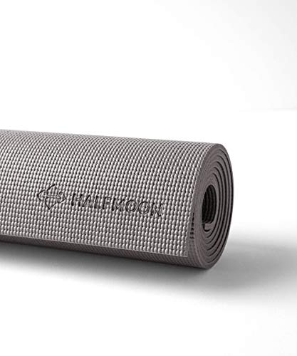 Halfmoon Essential Studio Yogamatte, 4 mm, latexfrei, moderater Griff, leicht und langlebig, für Yoga, Pilates, Workout und Bodenübungen, 182,9 cm (Fossil Grey)