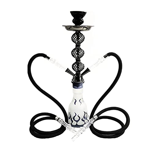 QZH Shisha Set Shisha Komplettset mit Glasvase Shisha Bowl Keramik Shisha Schlauch Kohlezange Aluminium Stiel