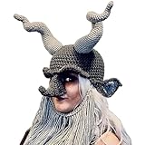 BANAN Lustige Halloween Kostüm Kappe Neuheit Stricken Gehörnte Hut Frauen Männer Winter Warm Party Hut Erwachsene Karneval Party Supplies Kostüm Hut Cosplay Hut mit Hörnern