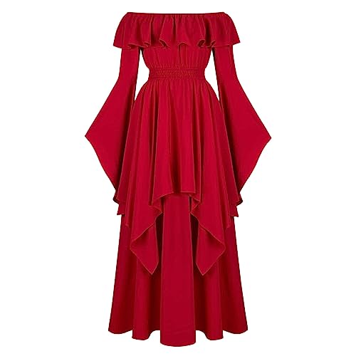 Renaissance-Kleid für Damen, Halloween-Kostüm, Regency-Kleid, Cosplay-Outfits, mittelalterliches irisches Überkleid, Maxi-Abschlussballkleid