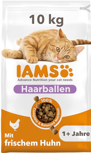 IAMS for Vitality Adult Katzenfutter trocken Anti-Haarballen mit frischem Huhn 10kg