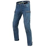 REBELHORN Urban III Motorradjeans Herren | Aramidfaser Futter | Knie und Hüftprotektoren | Belüftungslöcher | 7 Taschen | Loose Fit