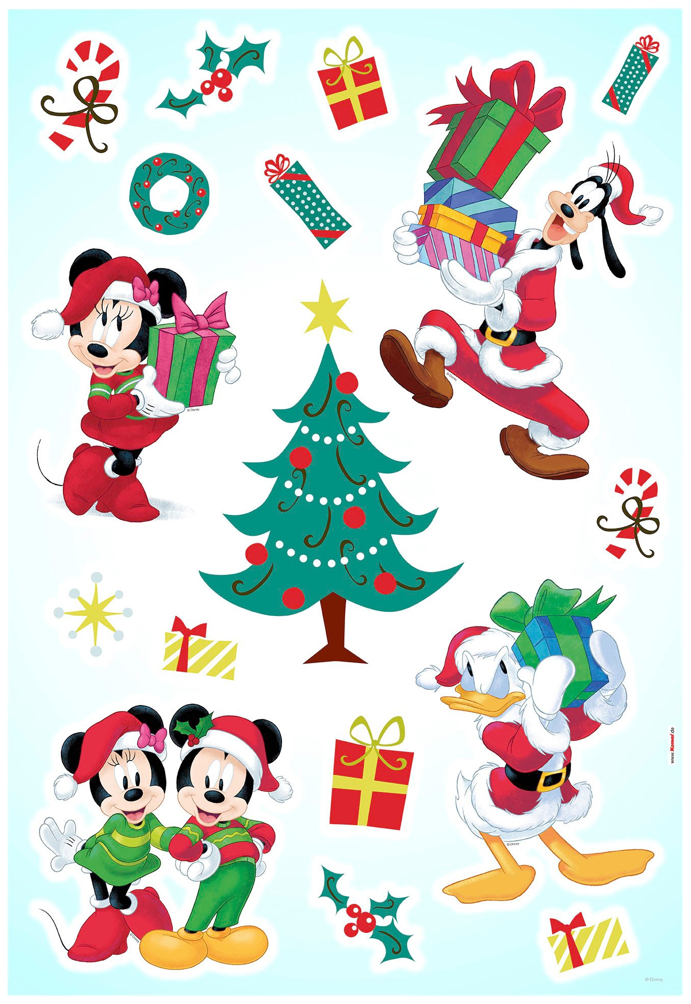 Komar Wandsticker »Mickey Christmas Presents« (Set, 1 Stück), 50 x 70 cm (Breite x Höhe) - 17 Sticker