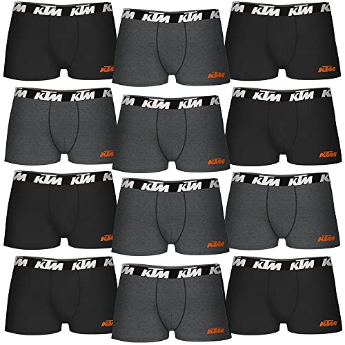 KTM Herren 2XL-Set mit 12 Schwarz und Dunkelgrau Boxershorts, bunt, XXL