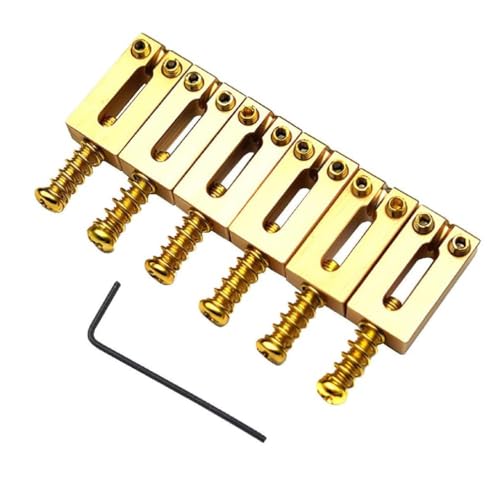 6Pcs 10.5mm Gitarre Brücke Sättel Messing Tremolo Brücken E-Gitarre Brücke Sättel Gitarre Teile Ersatz Langlebige Gitarre Saiten