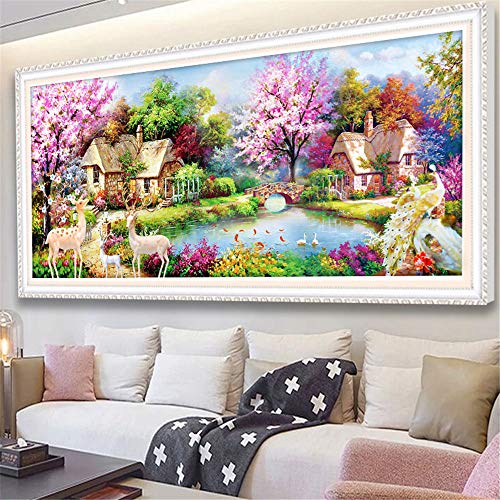 Nicole Knupfer DIY Diamond Painting Set, 5D Landschaft Diamant Malerei Stickerei Vollbohrer Full Stickerei Groß Bilder Home Wand Decor (100x40cm)