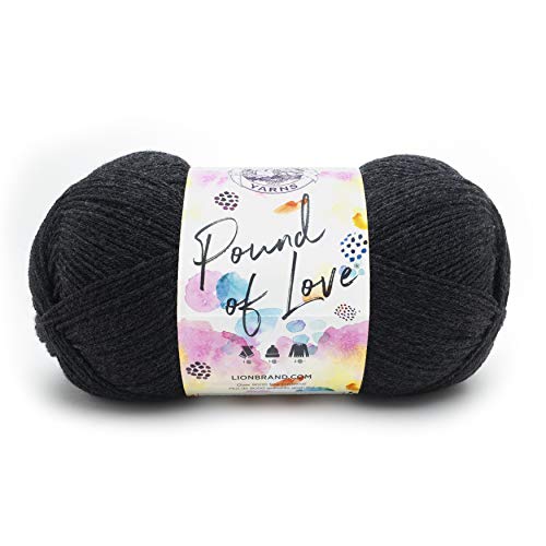 Lion Brand Yarn 550-149 Pound of Love Yarn, Charcoal