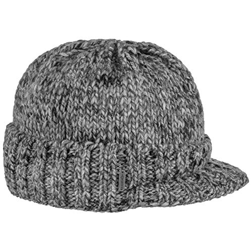 McBURN Grinta Visorbeanie mit Fleece Strickmütze Visor Beanie Mütze Wintermütze Damen/Herren - Made in Italy Schirm, Futter, Futter Herbst-Winter - One Size anthrazit