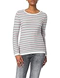 TOM TAILOR Damen Basic Strickpullover aus Bio-Baumwolle, 26249 - Peach Multicolor Stripe, L