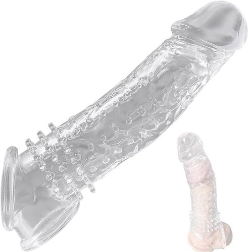Männliche verdickte erweiterte Kristall-durchsichtige Kondome dehnen verzögerte Ejakulation weiche transparente Flirtspielzeuge für Männer und Frauen