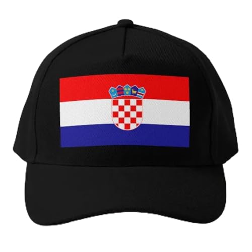 Baseballmütze Flagge von Kroatien Baseballmütze Outdoor Jungen Sport Snapback Sonne Herren Damen Bedruckte Kappe lässig einfarbig schwarz Frühling