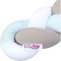 Babybay 501971 Nestchenschlange geflochten Passend für Kinderbetten, weiß/beige/Aqua, 1.53 kg