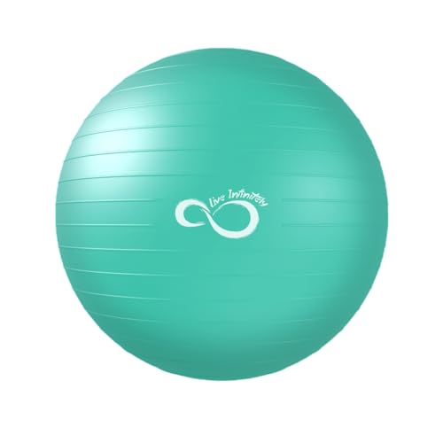 Gymnastikball (55 cm - 95 cm), extra dick, für Balance und Stabilität, Anti-Burst-getestet, unterstützt 1000 kg, inkl. Handpumpe und Workout-Guide (Minze, 75 cm)