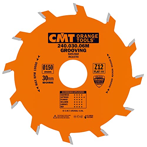 CMT Orange Tools 240.030.06 M – Kreissägeblatt für gerade Nutfräser 150 x 3 x 30 Z 12