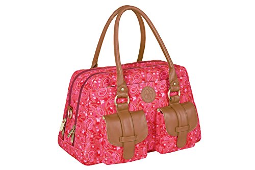 LÄSSIG Baby Wickeltasche Babytasche Kliniktasche Stylische Tasche Mama inkl. Wickelzubehör/Vintage Mero Bag, Paisley pink