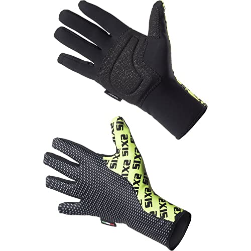 SIX2 Winterhandschuh Black Carbon/Yellow Fluo-XXL Unisex Erwachsene