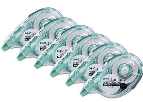 Tombow CT-YXE4-6P Nachfüllbarer Korrekturroller CT-YXE4, extra-langes Band, 4.2 mm x 16 m, Officepack 6 Stück