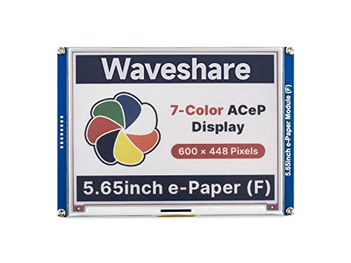 Waveshare 5.65inch Colorful 600×448 Pixels E-Paper E-Ink Display Module ACeP 7-Color with Low Power Consumption Wide Viewing Angle