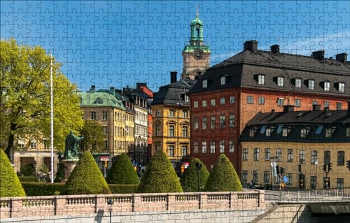 GUOHLOZ Puzzle 1000 Teile Puzzle DIY Kit Unique Gift Home Decor Stockholm, Schweden, 75x50cm
