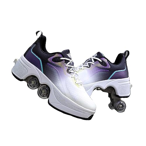 Skates Rollschuhe Schuhe, Automatisch Einziehbare Skate Schuhe, Roller Skate Shoes für Männer Frauen und Kinde, verstellbar Schuhe mit Rollen