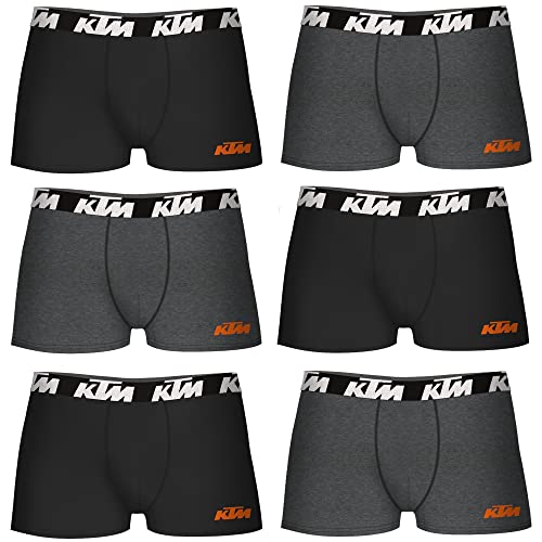 KTM Herren 2xl-6er Set Schwarz und Dunkelgrau Boxershorts, bunt, XXL