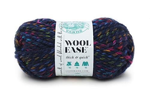 Lion Brand Yarn Wool-Ease dickes und schnelles Garn, weiches und sperriges Garn zum Stricken, Häkeln und Basteln, 1 Knäuel, City Lights