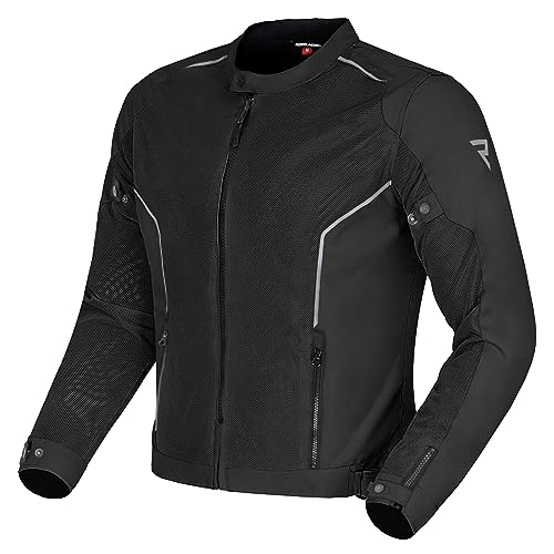 REBELHORN Wave Motorradjacke Herren | Textil | Mesh-Belüftungseinsätze | Ellbogen und Schulterprotektoren Stufe 2 | Rückenprotektor Tasche