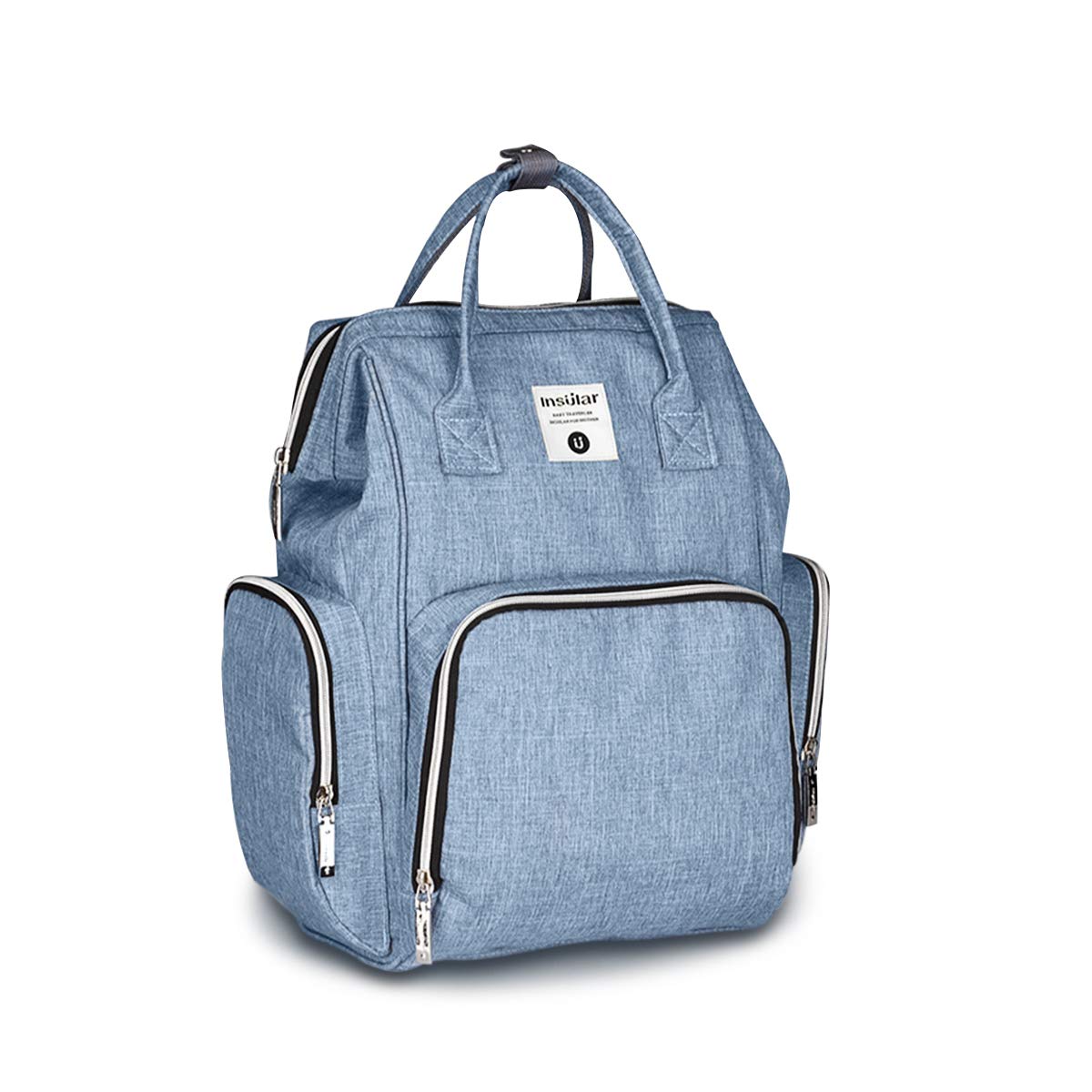 SONARIN Premium Baby Wickelrucksack mit Kinderwagen Strap, Feuchttücher Box, Wickeltasche,Reise-Rucksack-Organizer mit Flasche isoliert Taschen,Wasserdicht, Große Kapazität, Stilvoll(Blau)