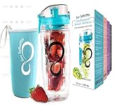 Live Infinitely Wasserflasche mit Infusionsstab für Früchte, 900 ml, mit Isolierhülse und Rezept-eBook (evtl. nicht in deutscher Sprache)