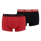 PUMA Herren Shortboxer Unterhosen Trunks 100000884 10er Pack, Wäschegröße:XL, Artikel:-002 red/Black