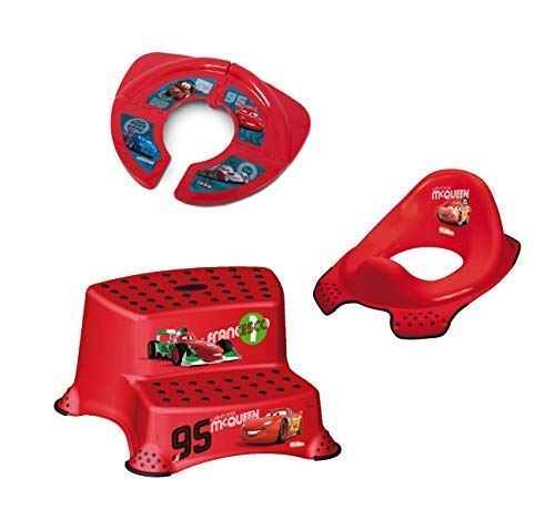 Disney Cars Z: WC Aufsatz + Hocker zweistufig + faltbarer Reise WC Aufsatz Toilettentrainer