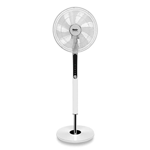 Fakir VC 70 DC Premium - Standventilator mit Fernbedienung I Leiser Standventilator mit 70° Oszillation, 45 cm Durchmesser, 22 Geschwindigkeitsstufen, 4 Windmodi & LED-Display I Weiß I 36 Watt