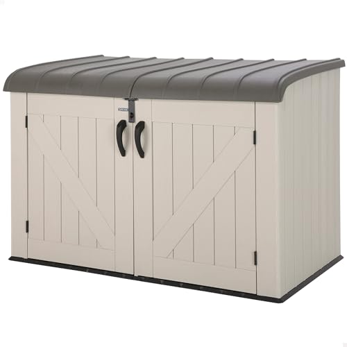 Lifetime horizontale Aufbewahrungsbox, 1,8 m x 1 m, robust, niedrig, aus Kunststoff, Grau