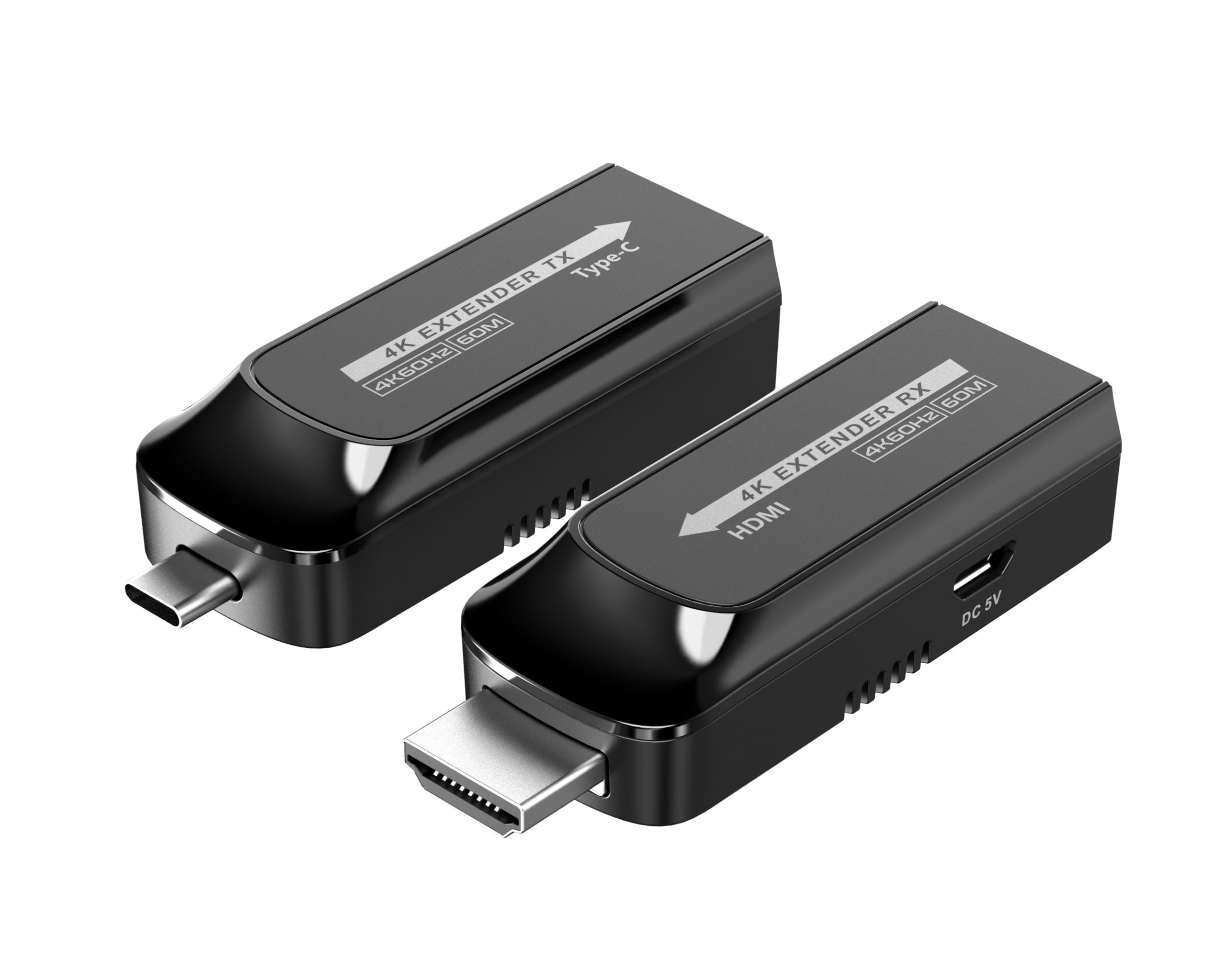 PremiumCord 4K Extender USB-C auf HDMI über Cat5e/6/6a, UHD 4K 2160p 120Hz, Full HD 1080p, HDMI 2.0, HDCP 1.4/2.2, HDR10, Ohne Verzögerung