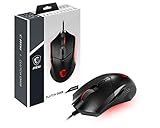 MSI Clutch GM08 Gaming Maus (kabelgebunden, PAW-3519 Sensor, 200 - 4200 DPI, 6 Tasten, schwarz, RGB Light)