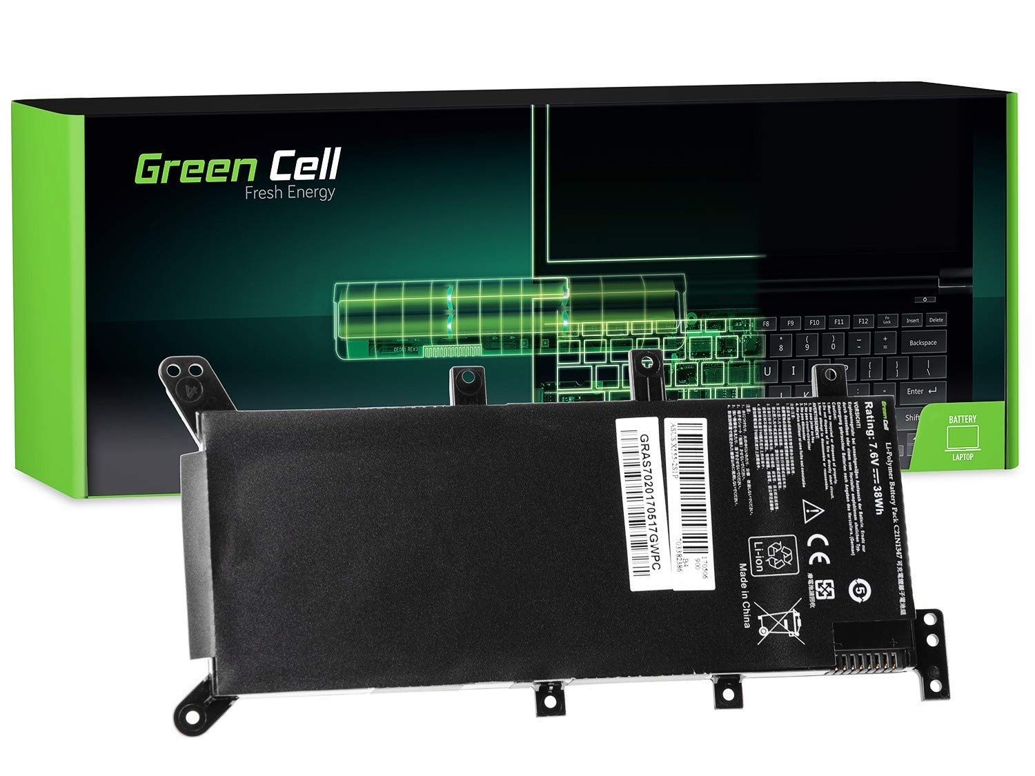 Green Cell Laptop Akku C21N1347 für Asus A555 A555L F555 F555L F555LA F555LB F555LD F555LJ K555 K555L K555LD R556 R556DA R556DG R556L R556LA R556LD R556LJ X555 X555L X555LA X555LN X556 X556U…