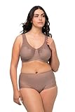 Ulla Popken Damen Entlastungs-BH, ohne Bügel, Strassanhänger, Cup C - G BRA, taupe, 115F