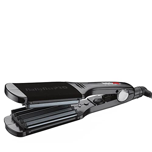 Babyliss Pro BAB2512EPCE Kreppeisen Titanium mit breiten Heizplatten, 60 mm