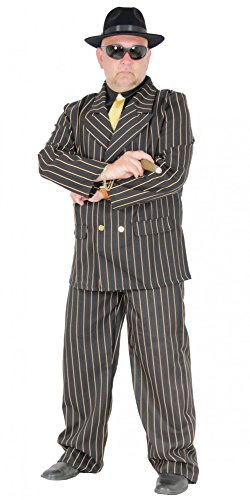 Foxxeo Mafia Boss Gangster Anzug für Herren Kostüm Karneval Fasching 20er Jahre Party Größe XL