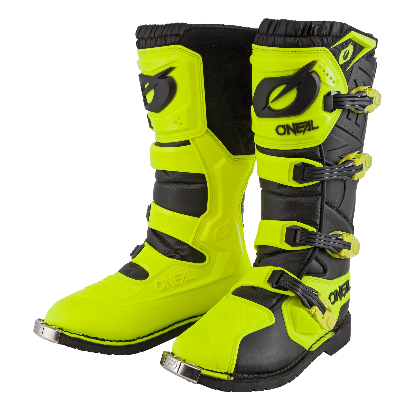 O'NEAL | Motocross-Stiefel | Enduro Motorrad | Komfort Air-Mesh-Innenleben, vier Verschlussschnallen, hochwertiges Synthetik-Matherial | Boots Rider Pro | Erwachsene | Schwarz Neon-Gelb | Größe 40