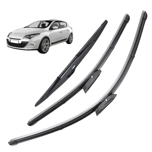 Scheibenwischer, vorne und hinten, Wischerblätter-Set, für Renault Megane 3 MK3 Schrägheck-Coupé 2008-2016, Windschutzscheibenwischer