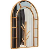 Terra Home Wandspiegel Eiche - Bogenform 80x60 cm, Modern, Voll-Holz, Spiegel - für Flur, Wohnzimmer, Bad oder Garderobe (Bogenform mit Fenster)
