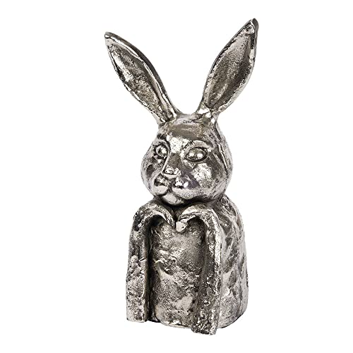 Lambert Einstein Deko-Hase Aluminium Nickel antik H 26 cm