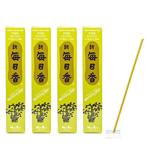 4X Räucherstäbchen Morning Star, Nippon Kodo Verschiedene Düfte | Japan | Insgesamt 200 Sticks (Pinie)