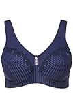 Ulla Popken Damen Entlastungs-BH, ohne Bügel, Strassanhänger, Cup C - G BRA, navy, 100D