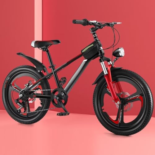 LXHAHQ 7-Gang-Hybrid-Fahrräder Für Unterwegs, Mountainbike Mit Stoßdämpfer-Vorderradgabel, Doppelscheibenbremsen, Stadtpendler-Fahrrad Mit Scheinwerfer, Verstellbarer Sattel, Cruiser-Fahrräder Mit 3-M