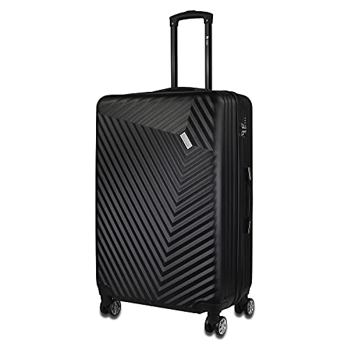 mano Don Carlo Koffer Trolley 77 x 51 x 29,5 cm - 92L - 4 Rollen Reisekoffer mit Zahlenschloss - Suitcase Reisegepäck, Schwarz