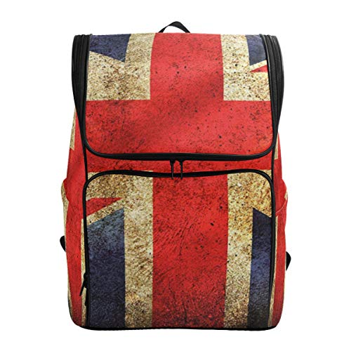 FANTAZIO Laptop-Rucksack mit britischer Flagge, für Reisen, Wandern, Camping, Freizeit-Rucksack, groß